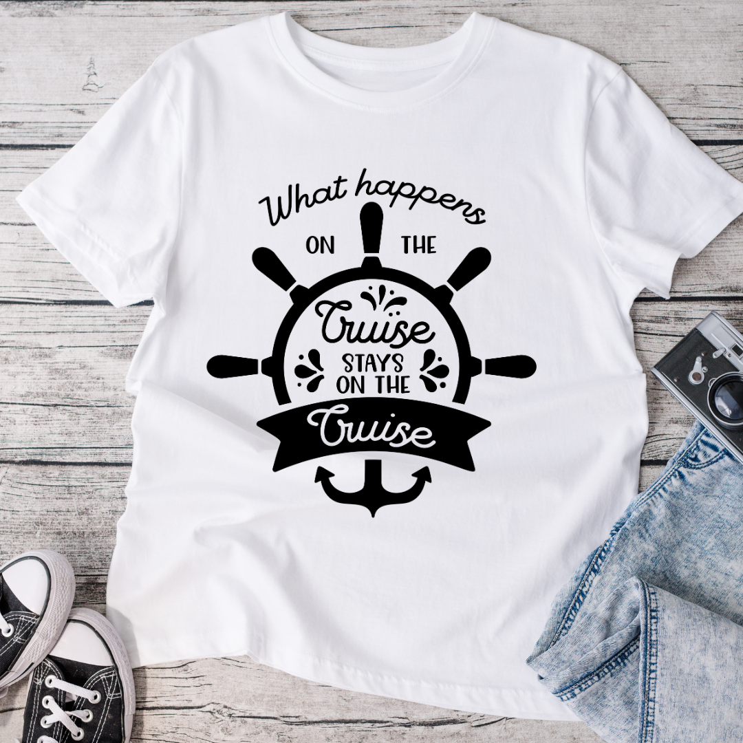 What Happens on the Cruise Stays on the Cruise T Shirt Claudymaze Travel